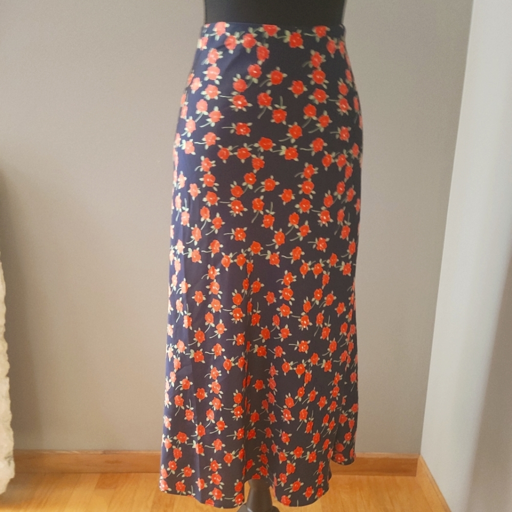 J. Crew Pull-on slip skirt in poppy fields
